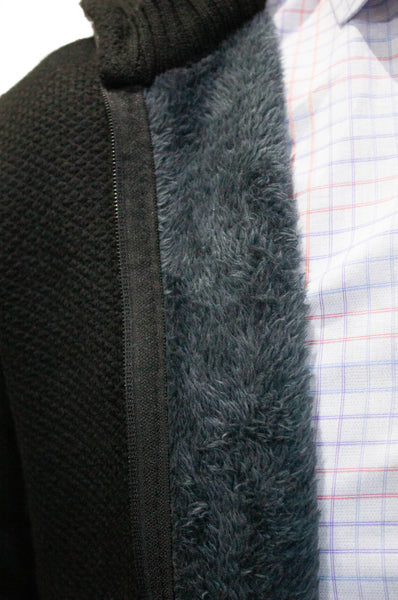 Sweater Forrado con Cierre - Negro
