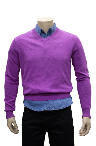 Sweater cuello V - Morado