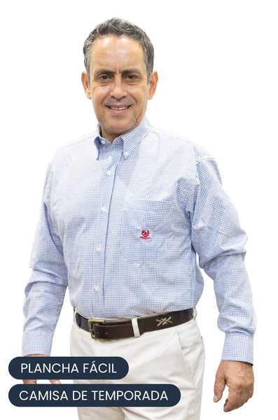 Camisa Oxford Cuadrille Manga Larga