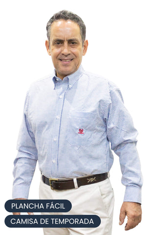 Camisa Oxford Cuadrille Manga Larga