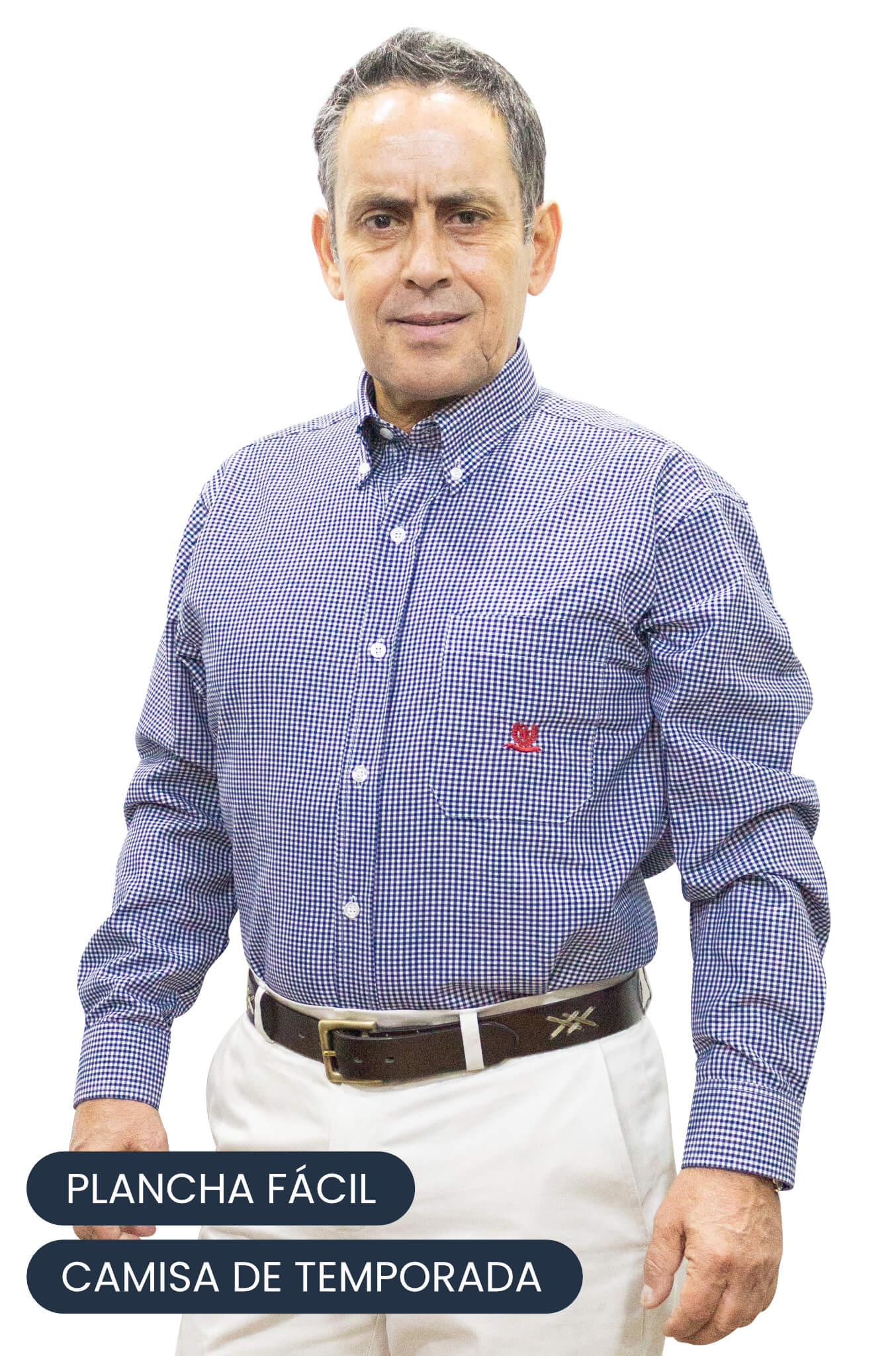 Camisa Oxford Cuadrille Manga Larga