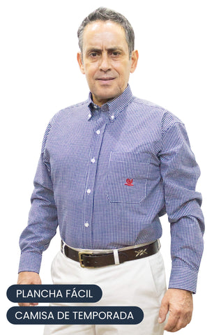Camisa Oxford Cuadrille Manga Larga