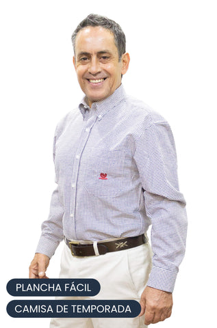 Camisa Oxford Cuadrille Manga Larga