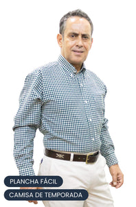 Camisa Oxford Cuadrille Manga Larga - Verde
