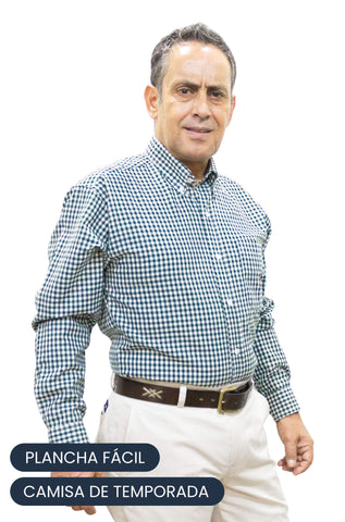 Camisa Oxford Cuadrille Manga Larga - Verde