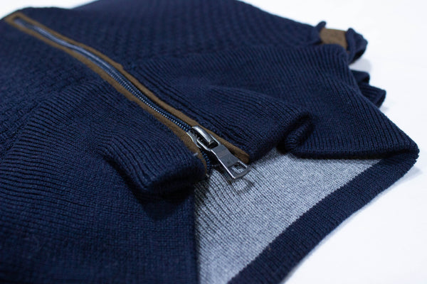 Sweater con Cierre - Azul