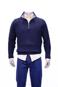 Sweater con Cierre - Azul